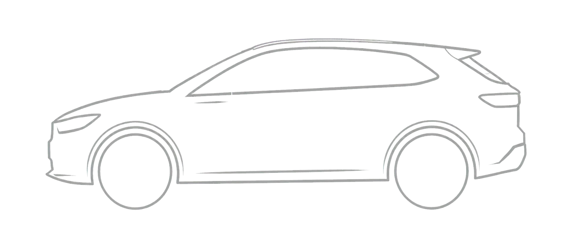 Line illustration of a modern crossover vehicle